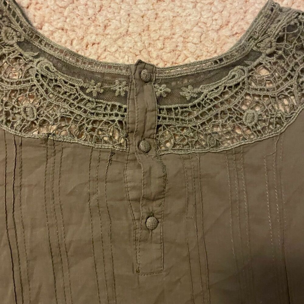 Sanctuary knit lace brown blouse small - Picture 7 of 11